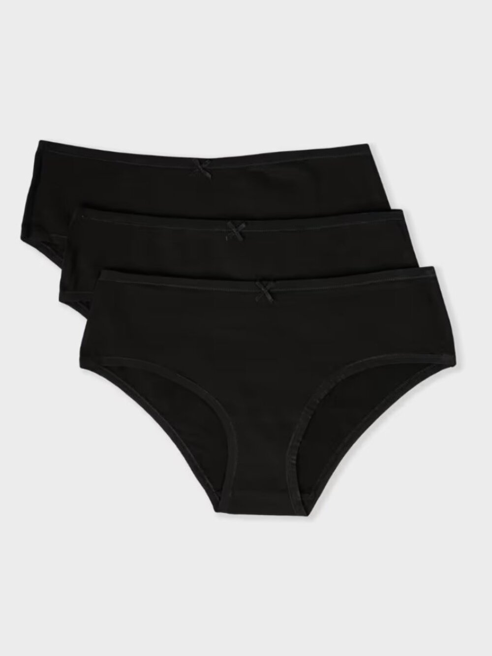 New Etam 3-Pack Of Organic Cotton Shorties size XS Black